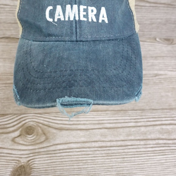 I'LL BRING THE CAMERAS DISTRESSED SNAPBACK MESH CURVE BASEBALL HAT CAP - Picture 3 of 10